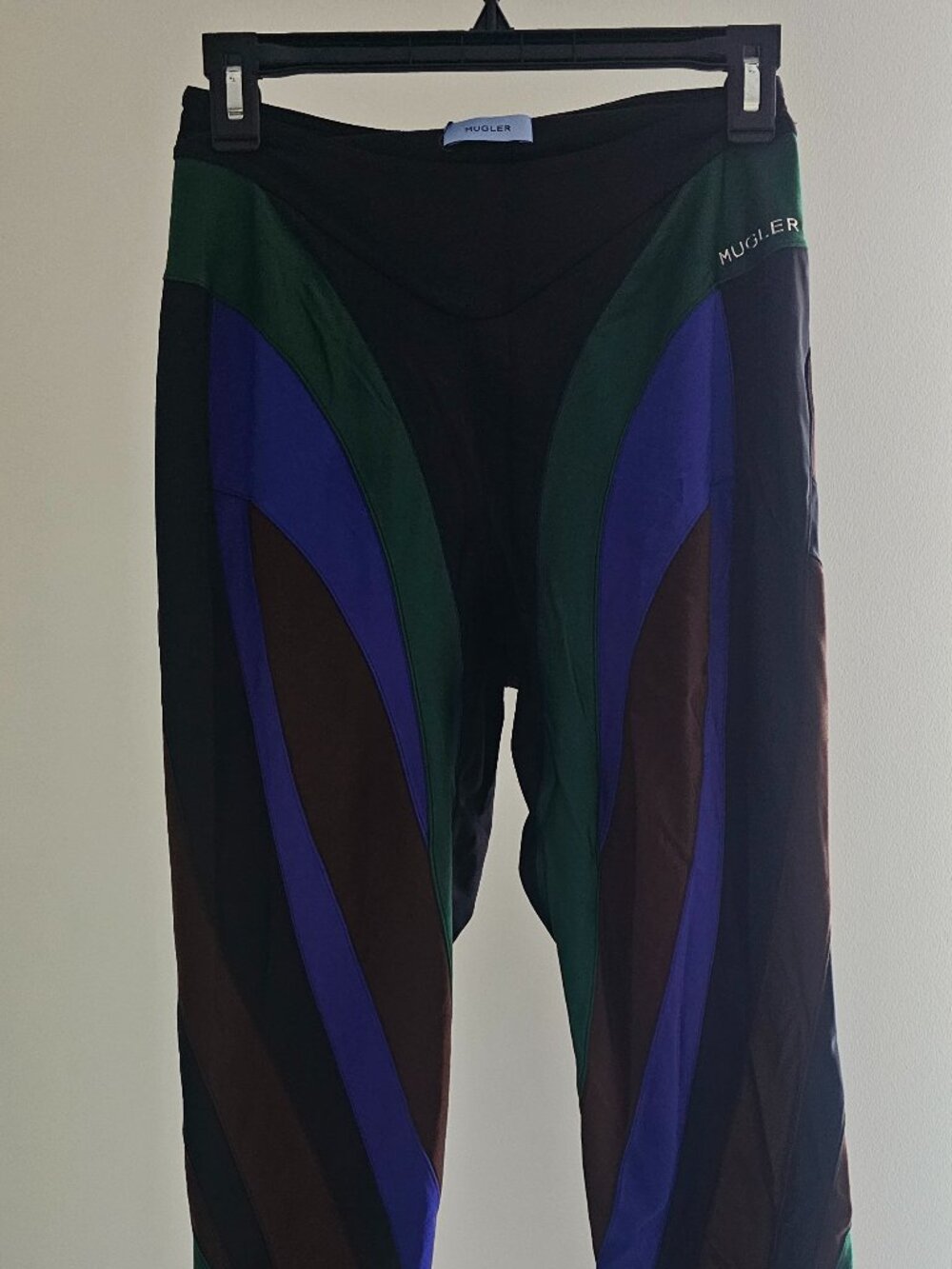 Mugler Printed high-rise Bicolor leggings Size 42 ,US 12 NWOT